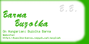 barna buzolka business card